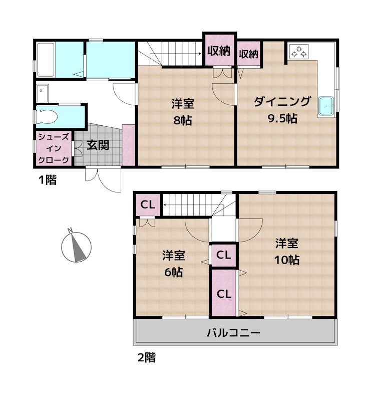 名古屋市守山区城土町 中古一戸建ての図面