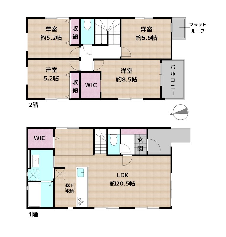 名古屋市守山区深沢1丁目 1号棟 新築一戸建ての図面